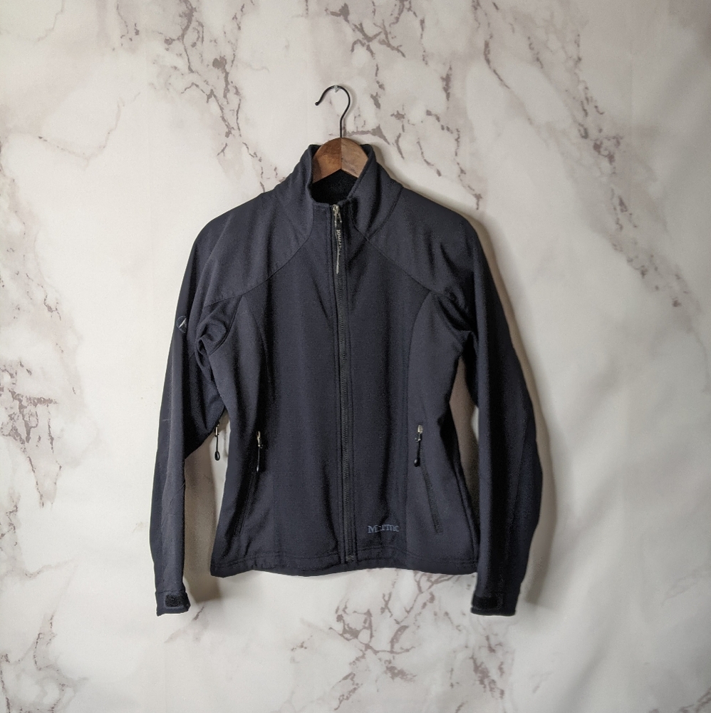 🖤 Marmot black softshell windbreaker jacket with pit zips - Picture 1 of 6